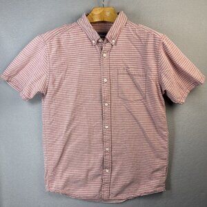 Patagonia Bluffside Shirt Mens Size L Organic Cotton Pink Short Sleeve Button Up